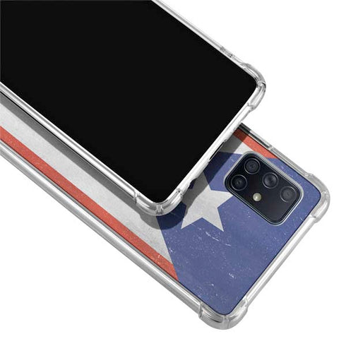Puerto Rico Flag Distressed Galaxy A71 5G Clear Case