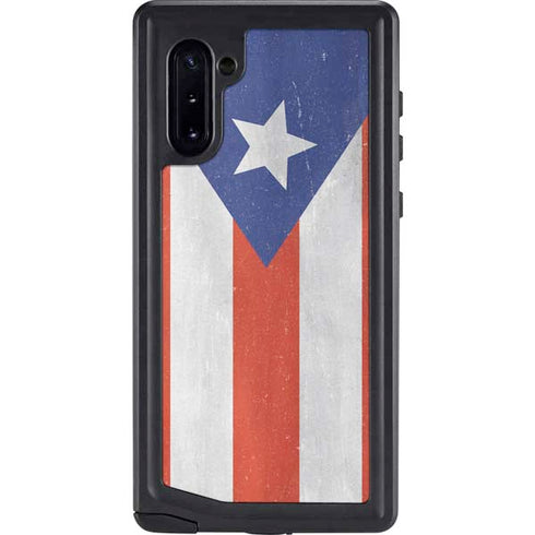 Puerto Rico Flag Distressed Galaxy Note 10 Waterproof Case