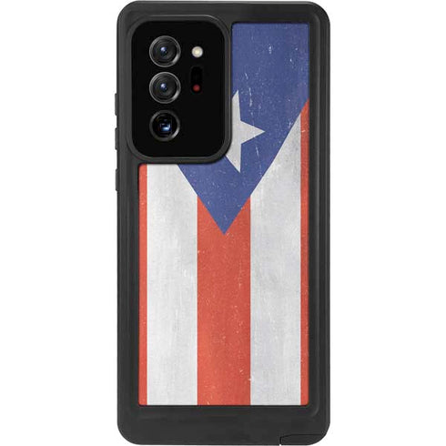 Puerto Rico Flag Distressed Galaxy Note20 Ultra 5G Waterproof Case