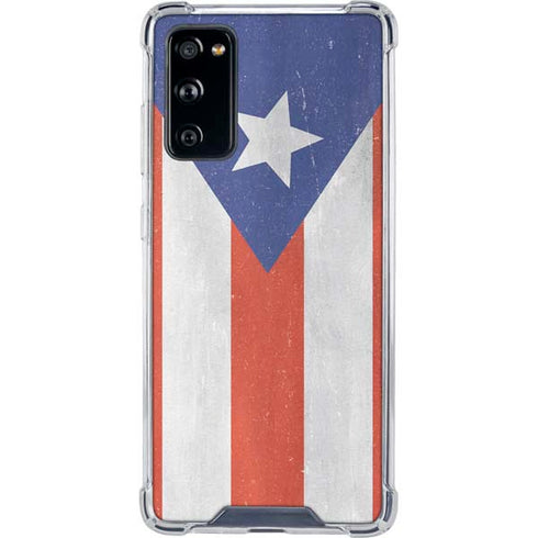 Puerto Rico Flag Distressed Galaxy S20 FE Clear Case