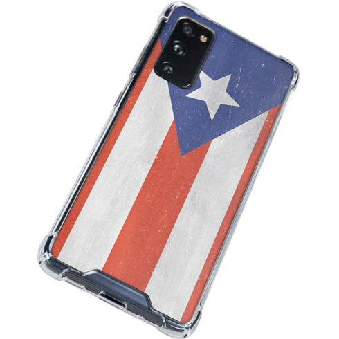 Puerto Rico Flag Distressed Galaxy S20 FE Clear Case