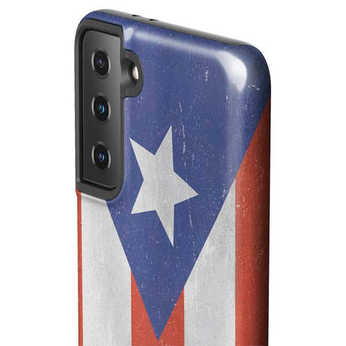 Puerto Rico Flag Distressed Galaxy S21 FE Pro Case