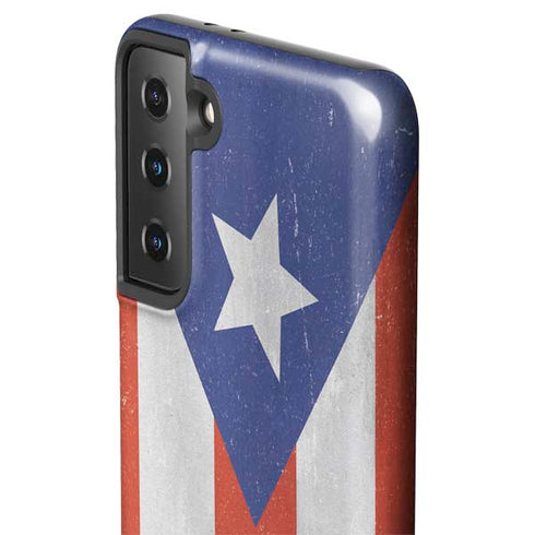 Puerto Rico Flag Distressed Galaxy S21 Plus 5G Pro Case