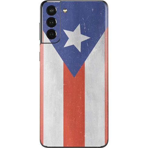 Puerto Rico Flag Distressed Galaxy S21 Plus 5G Skin