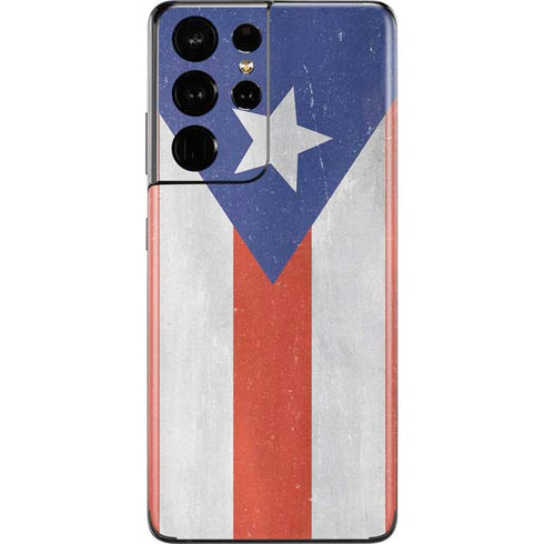 Puerto Rico Flag Distressed Galaxy S21 Ultra 5G Skin