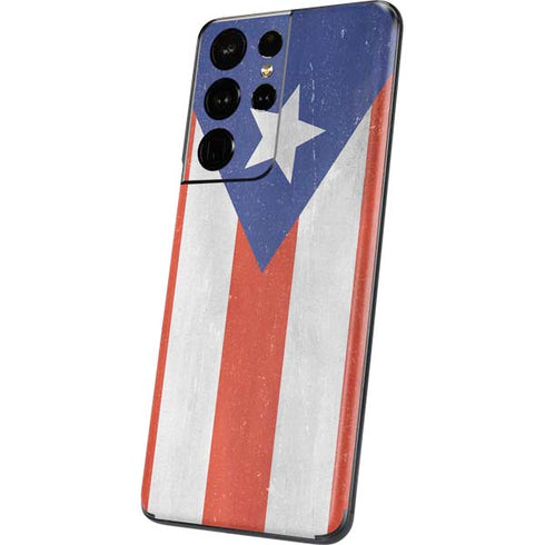 Puerto Rico Flag Distressed Galaxy S21 Ultra 5G Skin