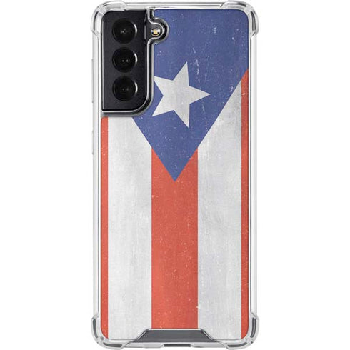 Puerto Rico Flag Distressed Galaxy S22 Clear Case