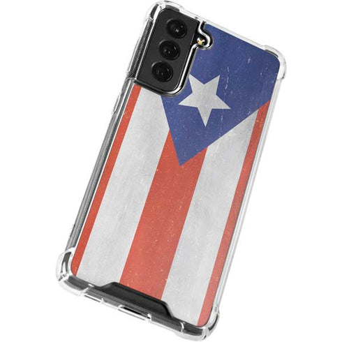 Puerto Rico Flag Distressed Galaxy S22 Plus Clear Case