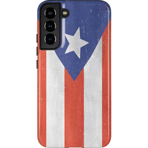 Puerto Rico Flag Distressed Galaxy S22 Plus Pro Case