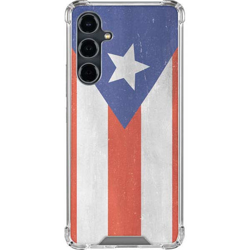 Puerto Rico Flag Distressed Galaxy S23 FE Clear Case