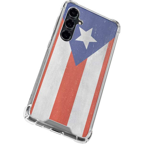 Puerto Rico Flag Distressed Galaxy S23 FE Clear Case