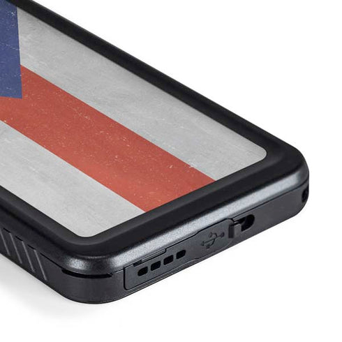 Puerto Rico Flag Distressed Galaxy S23 Waterproof Case