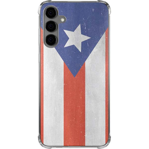 Puerto Rico Flag Distressed Galaxy S24 Plus Clear Case