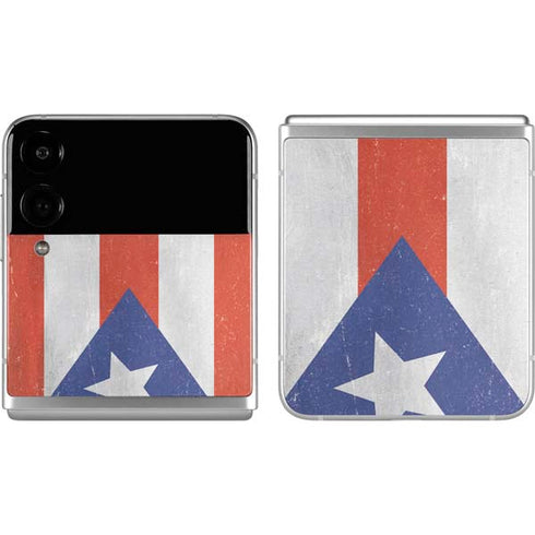 Puerto Rico Flag Distressed Galaxy Z Flip4 5G Skin