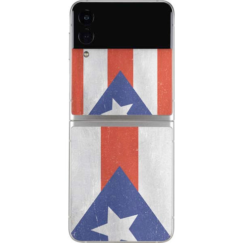 Puerto Rico Flag Distressed Galaxy Z Flip4 5G Skin