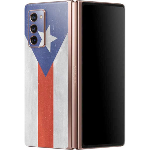 Puerto Rico Flag Distressed Galaxy Z Fold2 5G Skin