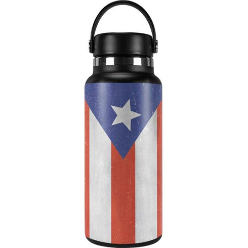 Puerto Rico Flag Distressed Hydro Flask 32oz Wide Mouth Skin
