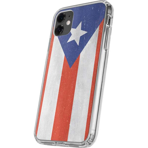 Puerto Rico Flag Distressed iPhone 11 Clear Case