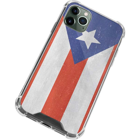 Puerto Rico Flag Distressed iPhone 11 Pro Max Clear Case