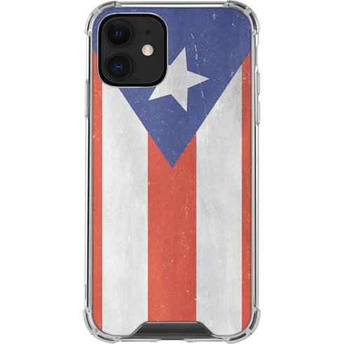 Puerto Rico Flag Distressed iPhone 12 Clear Case