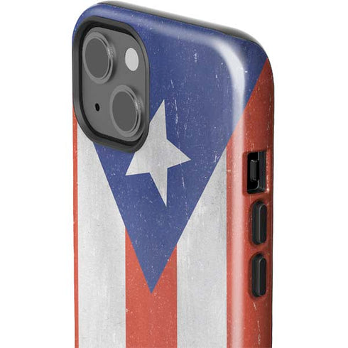 Puerto Rico Flag Distressed iPhone 15 Plus Impact Case