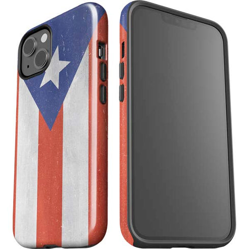 Puerto Rico Flag Distressed iPhone 15 Plus Impact Case