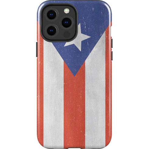 Puerto Rico Flag Distressed iPhone 15 Pro Max Impact Case
