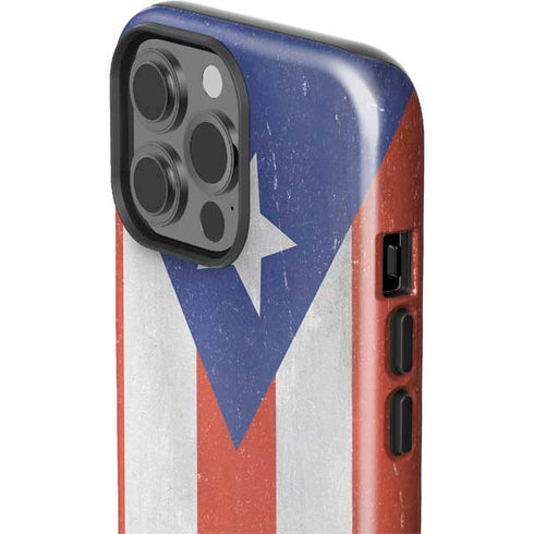 Puerto Rico Flag Distressed iPhone 15 Pro Max Impact Case