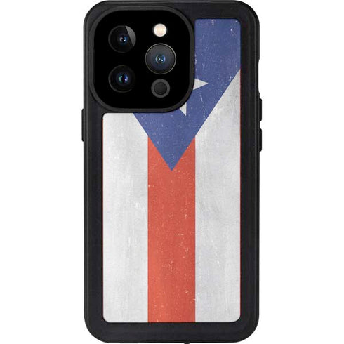 Puerto Rico Flag Distressed iPhone 15 Pro Waterproof Case