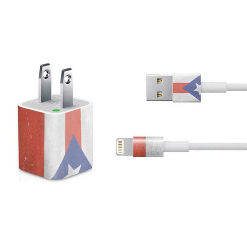 Puerto Rico Flag Distressed iPhone Charger (5W USB) Skin
