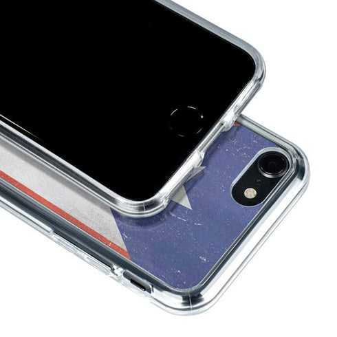 Puerto Rico Flag Distressed iPhone SE (2nd & 3rd Gen) Clear Case