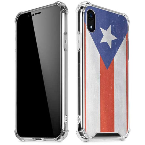 Puerto Rico Flag Distressed iPhone XR Clear Case