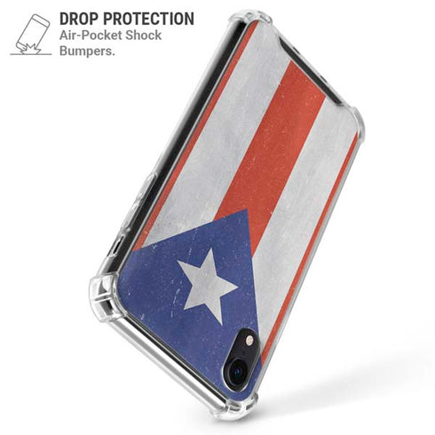 Puerto Rico Flag Distressed iPhone XR Clear Case
