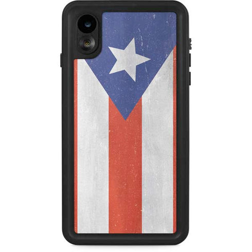 Puerto Rico Flag Distressed iPhone XR Waterproof Case