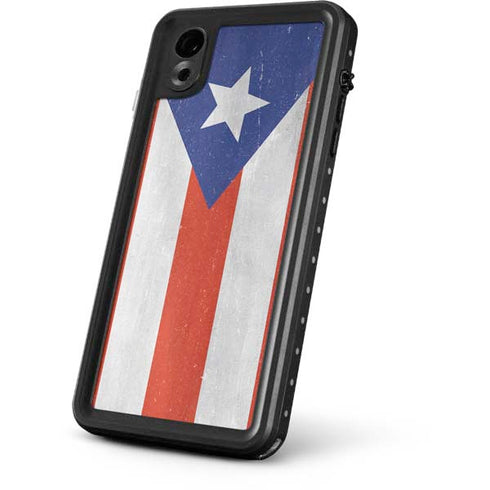 Puerto Rico Flag Distressed iPhone XR Waterproof Case