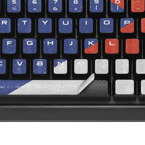 Puerto Rico Flag Distressed K95 RGB PLATINUM Mechanical Gaming Keyboard Skin
