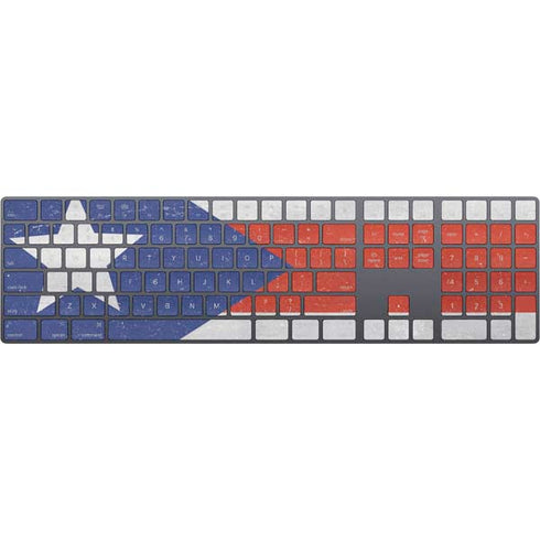 Puerto Rico Flag Distressed Magic Keyboard with Numeric Keypad Skin