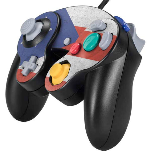 Puerto Rico Flag Distressed Nintendo GameCube Controller Skin