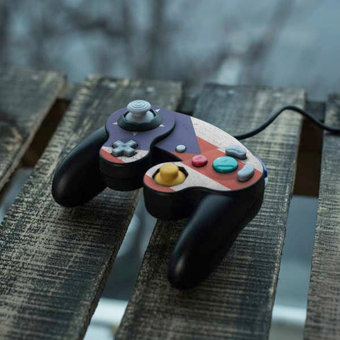 Puerto Rico Flag Distressed Nintendo GameCube Controller Skin