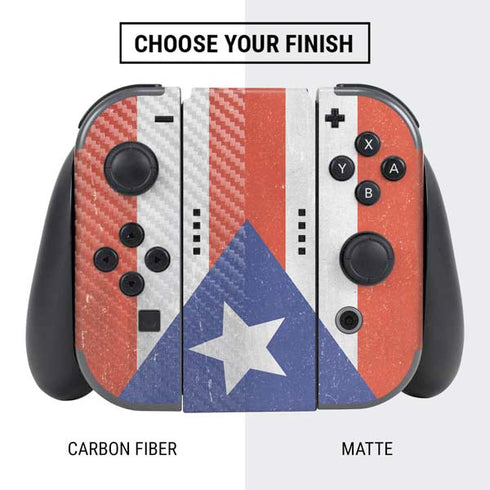 Puerto Rico Flag Distressed Nintendo Switch Bundle Skin