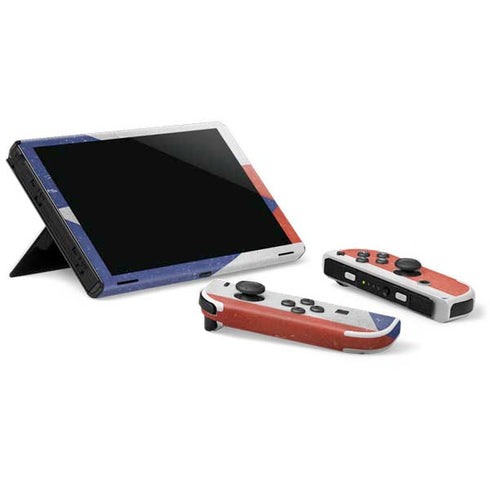 Puerto Rico Flag Distressed Nintendo Switch OLED (2021) Skin