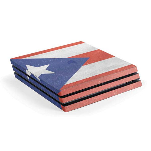 Puerto Rico Flag Distressed PS4 Pro Console Skin