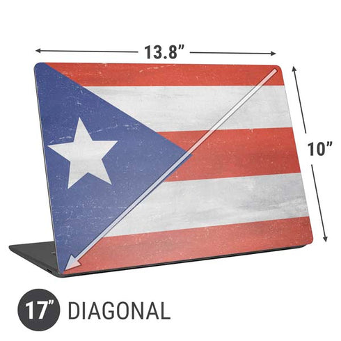 Puerto Rico Flag Distressed Universal Laptop 17in (13.8 x 10in) Skin