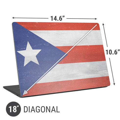 Puerto Rico Flag Distressed Universal Laptop 18in (14.6 x 10.6in) Skin