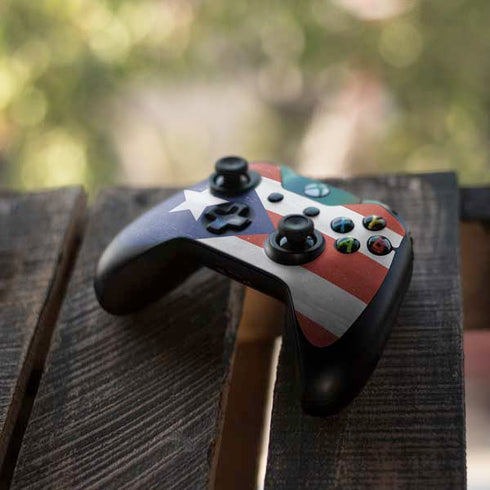 Puerto Rico Flag Distressed Xbox One Controller Skin