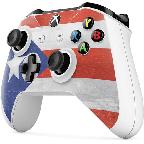 Puerto Rico Flag Distressed Xbox One S All-Digital Edition Bundle Skin