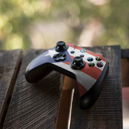 Puerto Rico Flag Distressed Xbox One S All-Digital Edition Bundle Skin