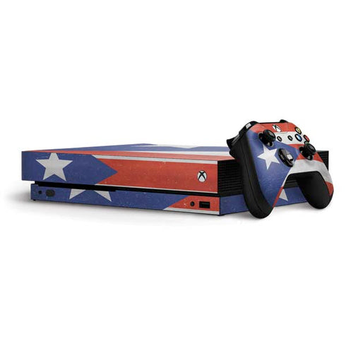 Puerto Rico Flag Distressed Xbox One X Bundle Skin