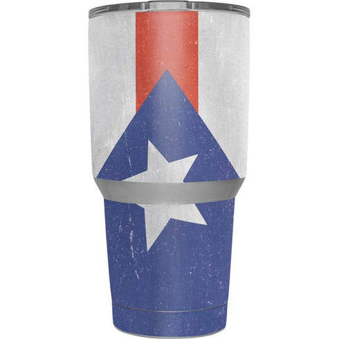 Puerto Rico Flag Distressed Yeti 30oz Rambler Tumbler Skin