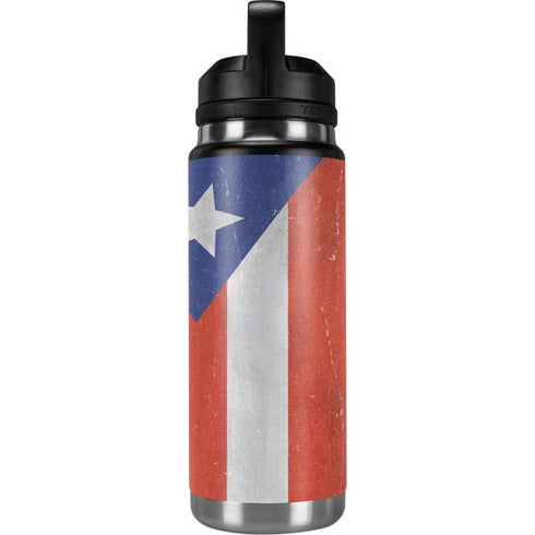Puerto Rico Flag Distressed YETI Rambler 26oz Bottle Skin